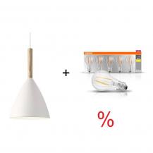 BUNDLE DFTP Pure 20 Pendelleuchte Weiss inkl. 2 E27 LED mit Preisvorteil